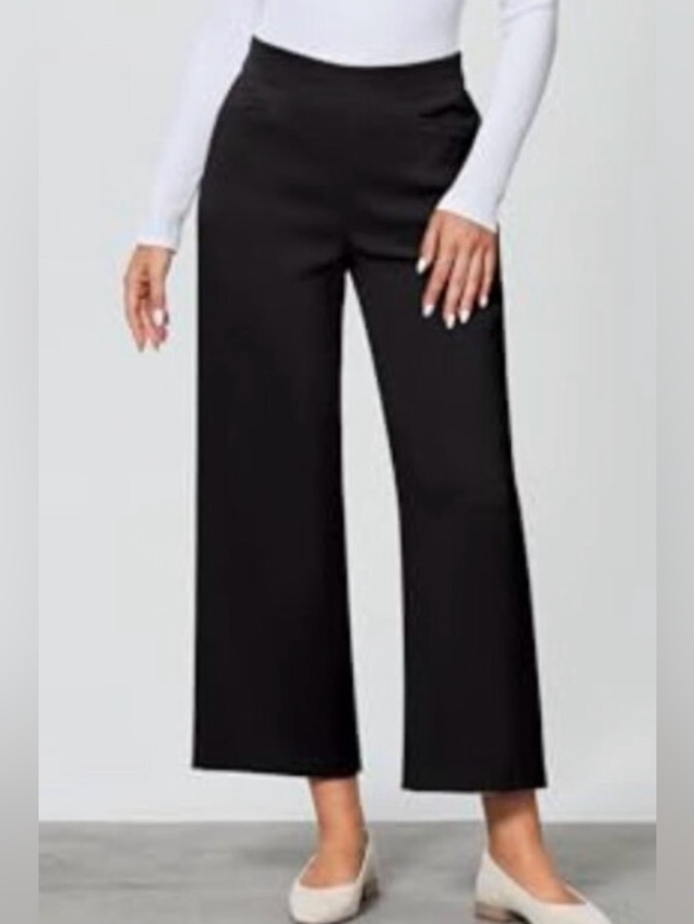 Ann Taylor Wide Leg Crop Pants - Black